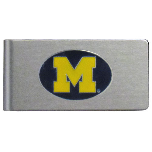 Michigan Wolverines Brushed Metal Money Clip